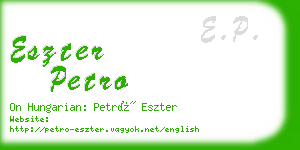 eszter petro business card